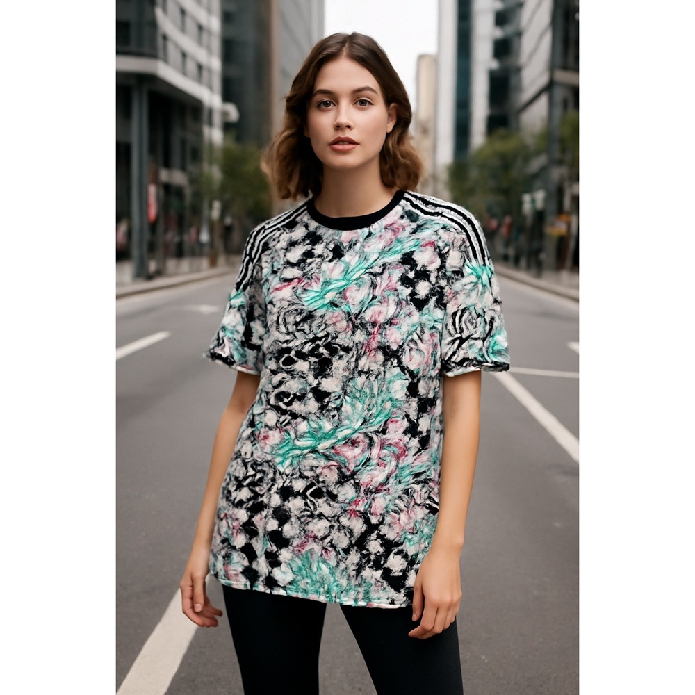 Original Gravity Women's Medium Graffiti All‎ Over Print Punk Y2K Streetwear Tee